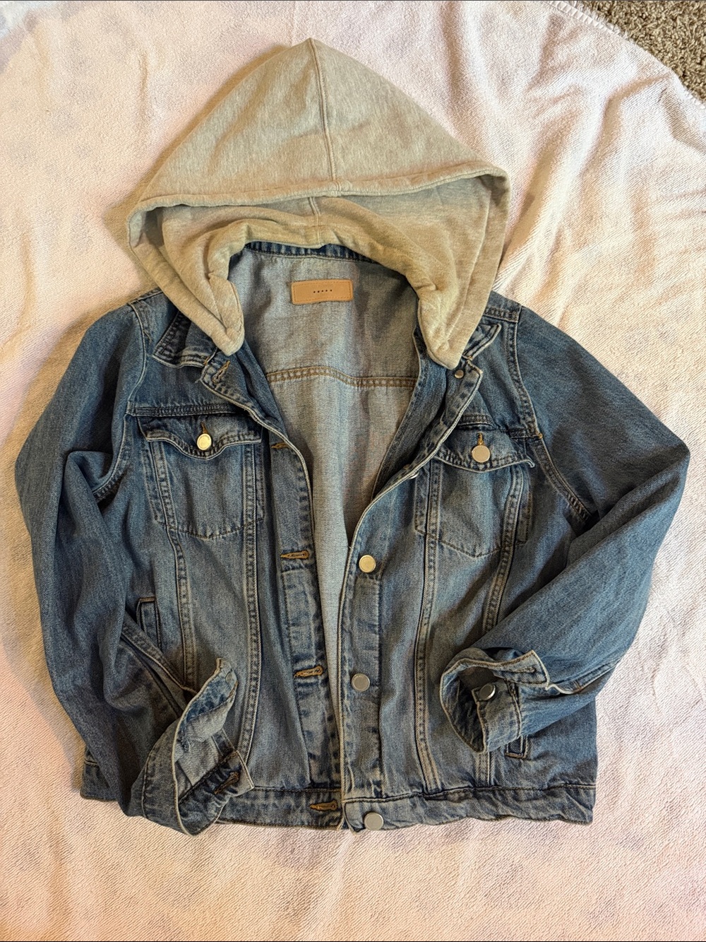 BlankNYC Denim Hooded Jacket - Light Blue Hooded Jean Jacket